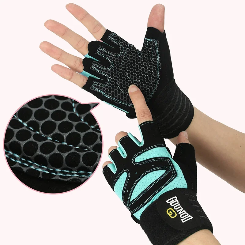 Weightlifting Anti-Slip Half Finger Gloves Wristband Support Wear-resistant Breathable Sports Gym Gloves Fitness Training