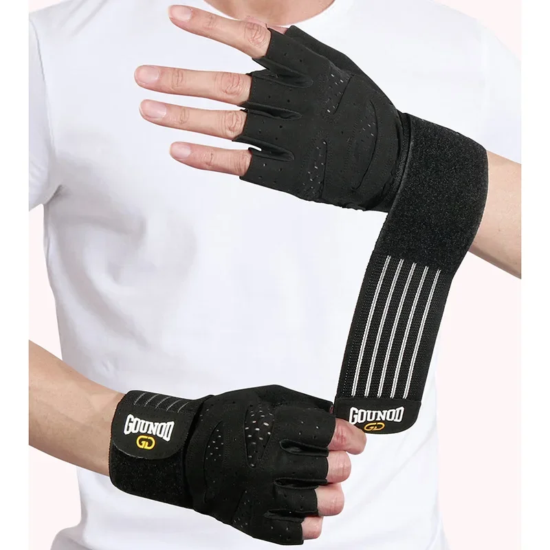 Weightlifting Anti-Slip Half Finger Gloves Wristband Support Wear-resistant Breathable Sports Gym Gloves Fitness Training