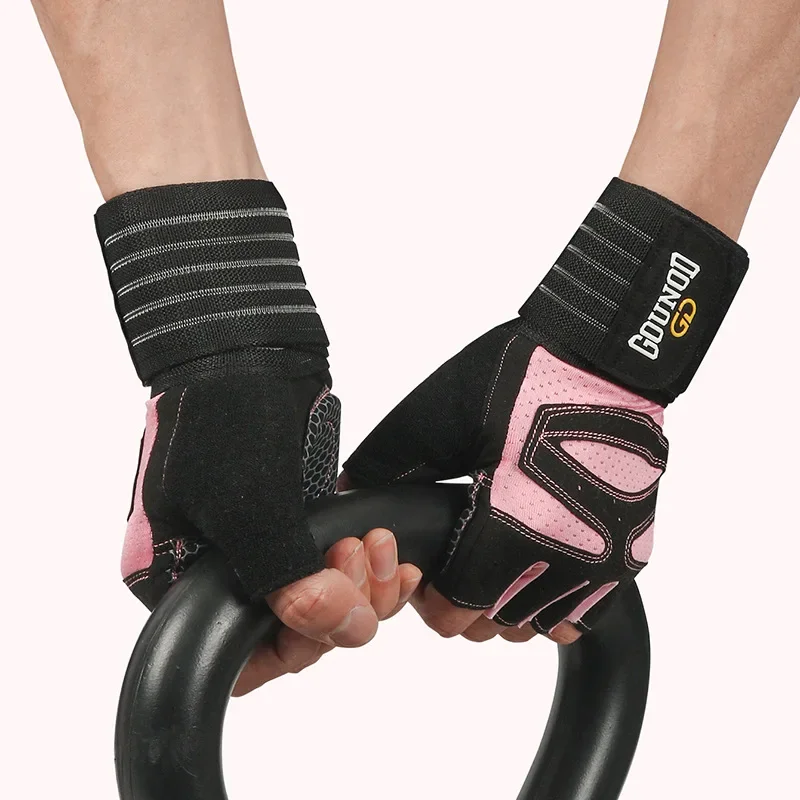 Weightlifting Anti-Slip Half Finger Gloves Wristband Support Wear-resistant Breathable Sports Gym Gloves Fitness Training