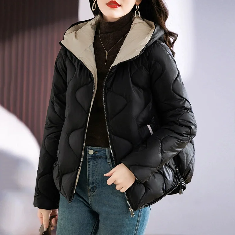2026 New Korean Down Cotton Jacket Women Hooded Parkas Winter Cotton Padded Coat Thick Warm Loose Puffer Female Snow Wear Outwea