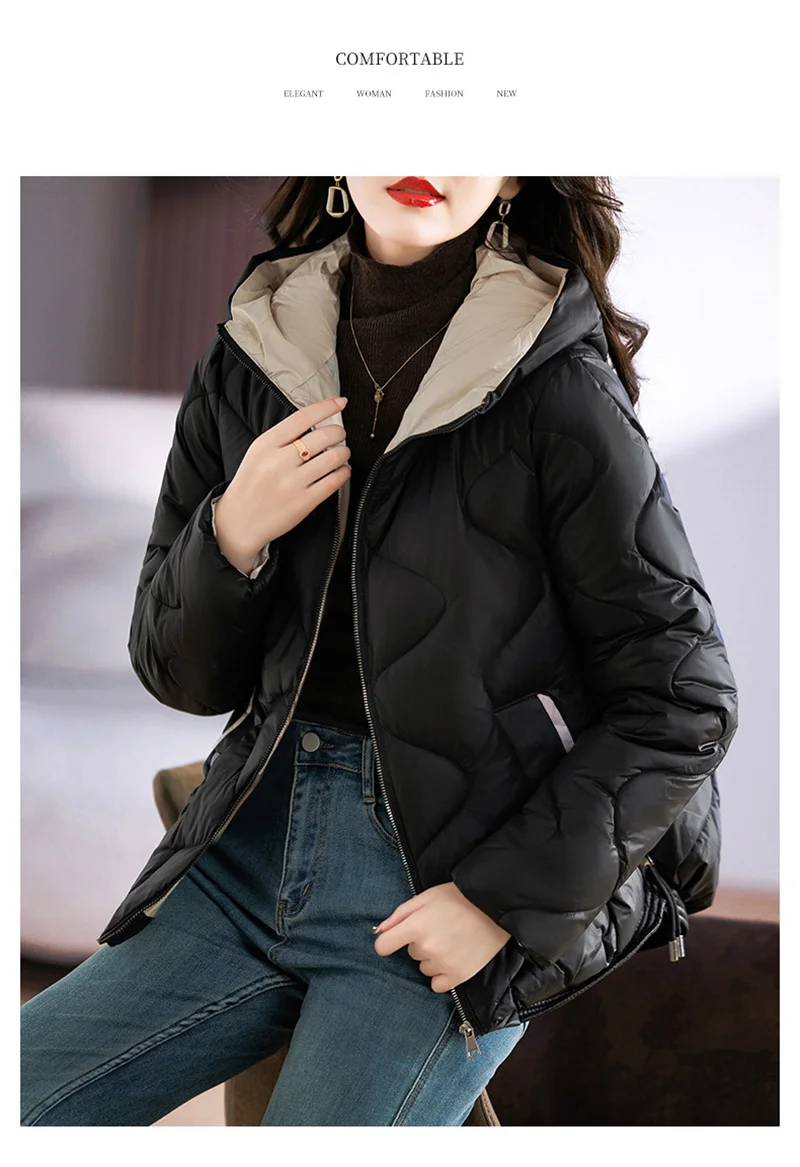 2026 New Korean Down Cotton Jacket Women Hooded Parkas Winter Cotton Padded Coat Thick Warm Loose Puffer Female Snow Wear Outwea