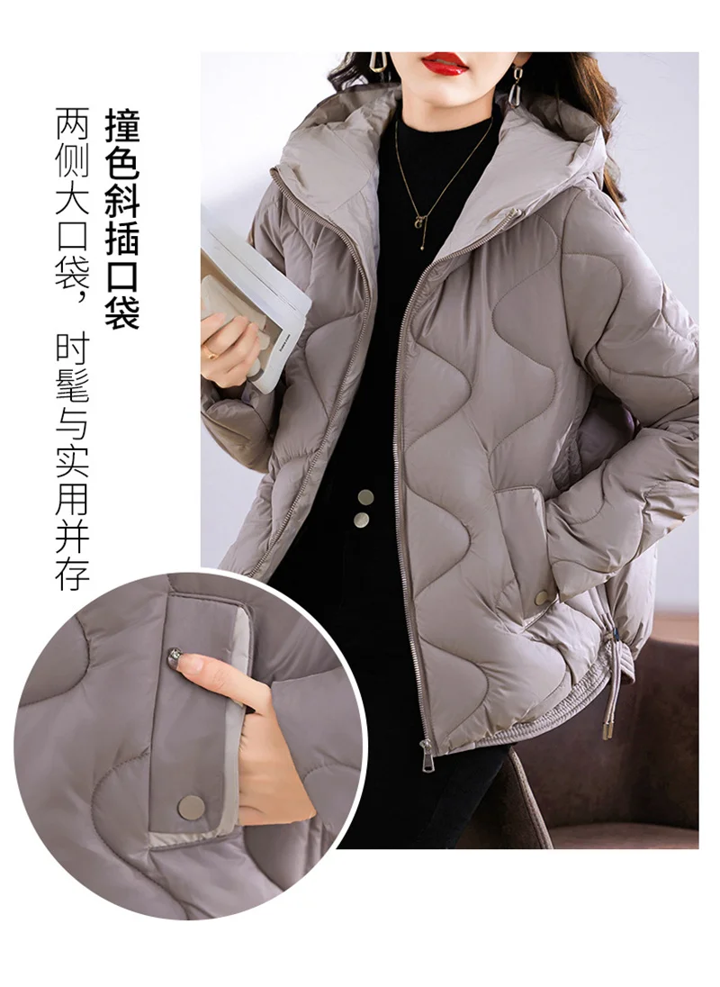 2026 New Korean Down Cotton Jacket Women Hooded Parkas Winter Cotton Padded Coat Thick Warm Loose Puffer Female Snow Wear Outwea
