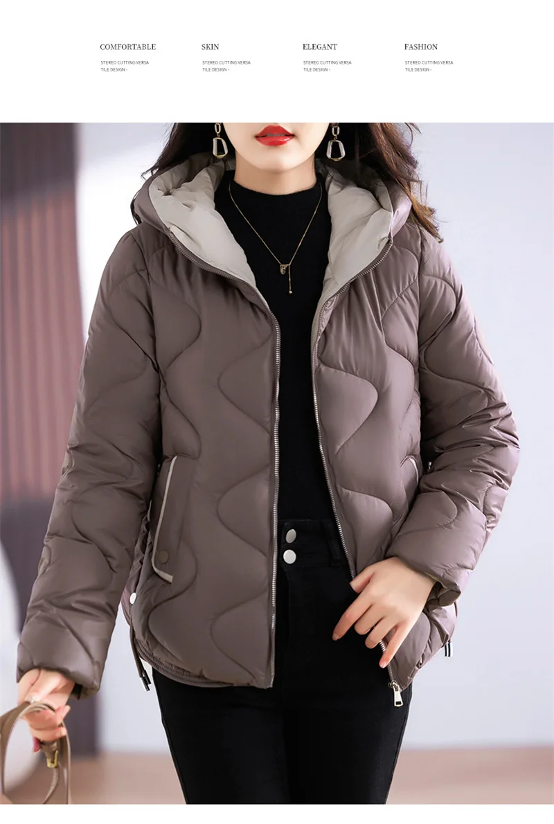 2026 New Korean Down Cotton Jacket Women Hooded Parkas Winter Cotton Padded Coat Thick Warm Loose Puffer Female Snow Wear Outwea