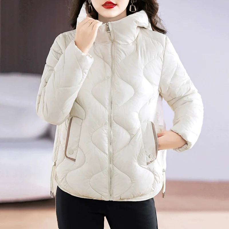 2026 New Korean Down Cotton Jacket Women Hooded Parkas Winter Cotton Padded Coat Thick Warm Loose Puffer Female Snow Wear Outwea