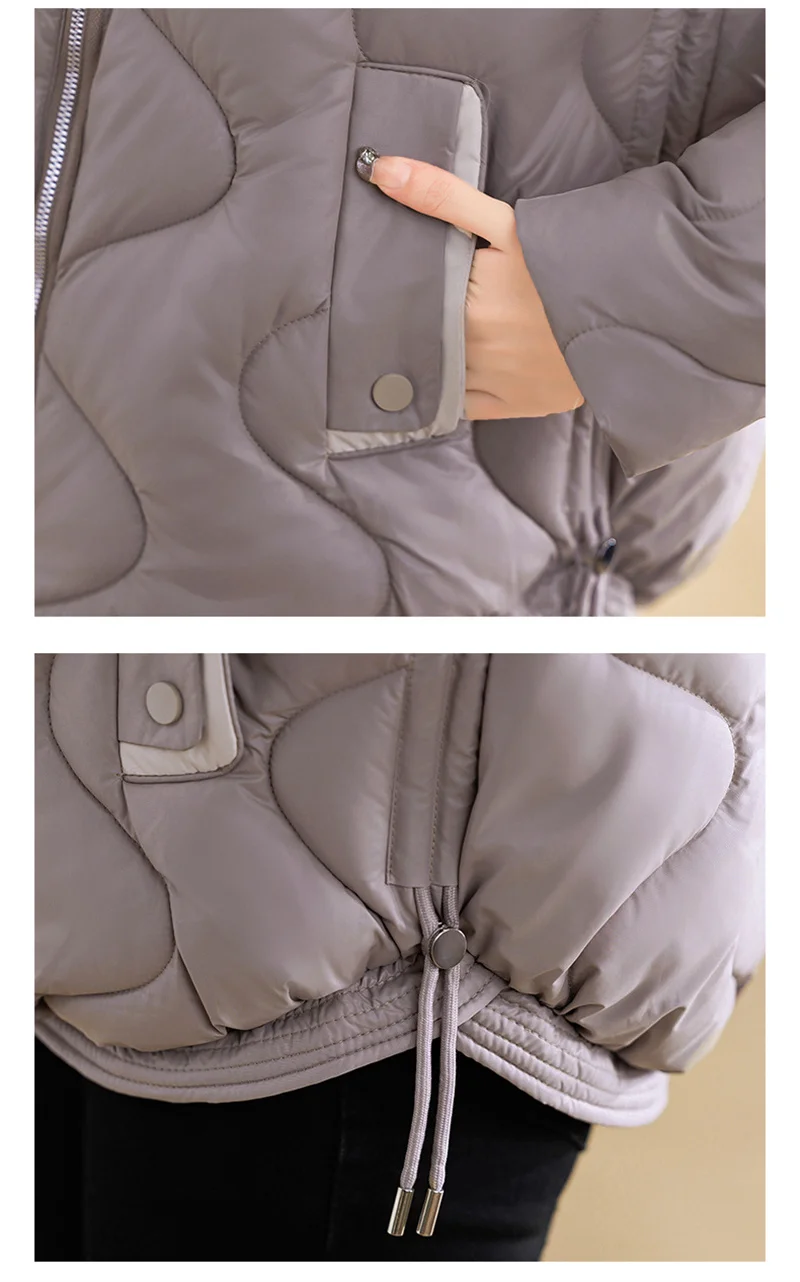 2026 New Korean Down Cotton Jacket Women Hooded Parkas Winter Cotton Padded Coat Thick Warm Loose Puffer Female Snow Wear Outwea