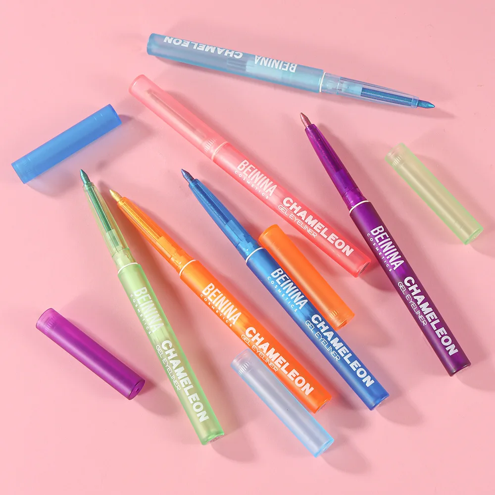 Shiny Chameleon Metallic Blue Eyeliner Gel Pen Eyeshadow Multicolor Eye Liner Pearlescent Polarized Glitter Eyes Pigment Makeup