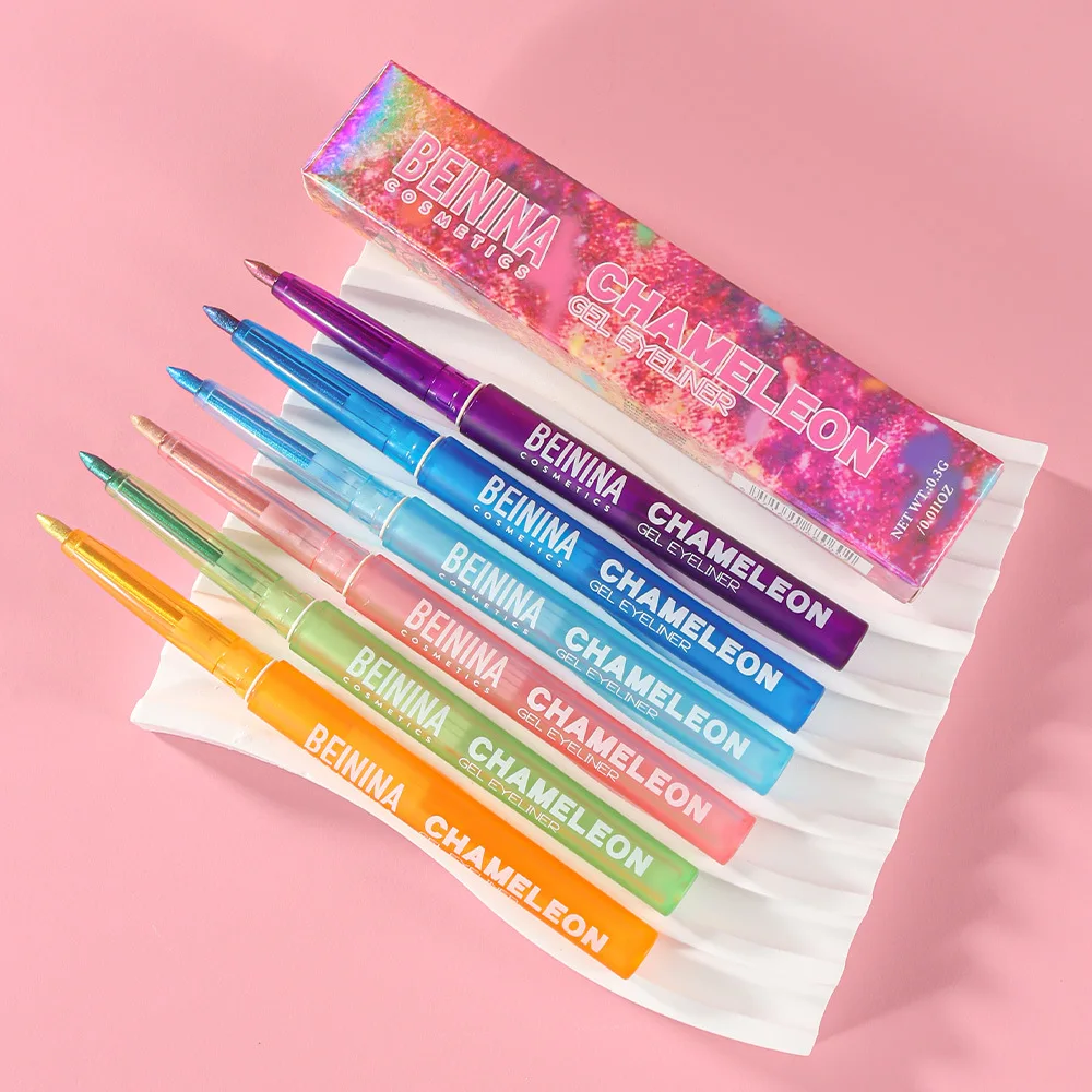 Shiny Chameleon Metallic Blue Eyeliner Gel Pen Eyeshadow Multicolor Eye Liner Pearlescent Polarized Glitter Eyes Pigment Makeup