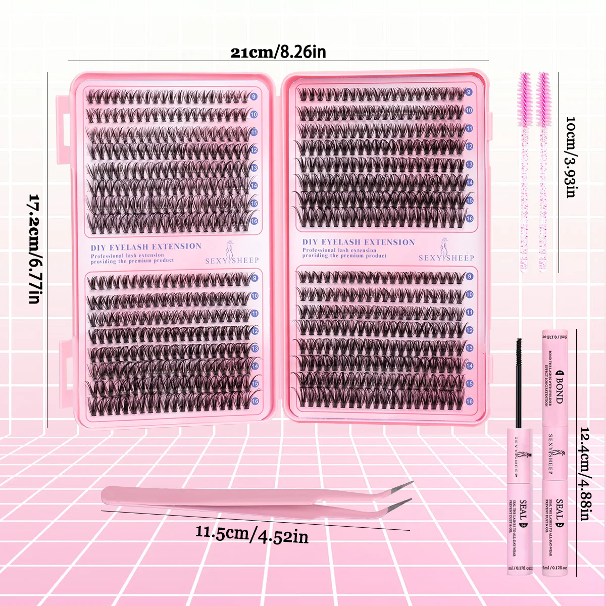 DIY Cluster Lashes Kit Individual Lashes 3D Faux Mink Lashes Wispy Eyelash Extension Soft Lashes Reuseable Makeup