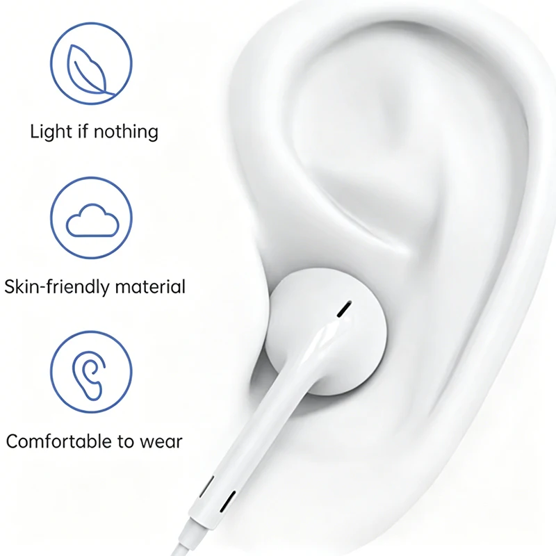 XK-High Definition Wired Earphone Type C In-Ear Control Portable Sport WiredHeadset With Mic Wired Headphones For Mobile Phones