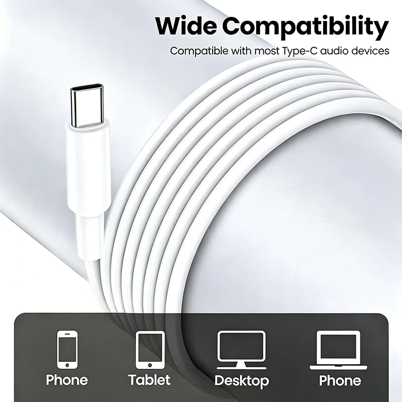 XK-High Definition Wired Earphone Type C In-Ear Control Portable Sport WiredHeadset With Mic Wired Headphones For Mobile Phones