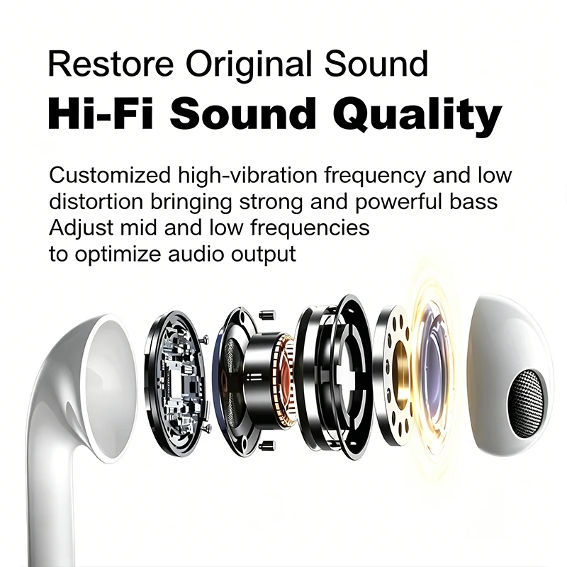XK-High Definition Wired Earphone Type C In-Ear Control Portable Sport WiredHeadset With Mic Wired Headphones For Mobile Phones