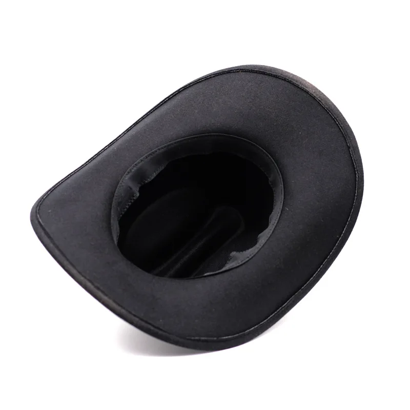 Vintage Western Cowboy Hat For Men's Gentleman Lady Jazz Cowgirl With Leather Wide Brim Cloche Church Sombrero Hombre Caps