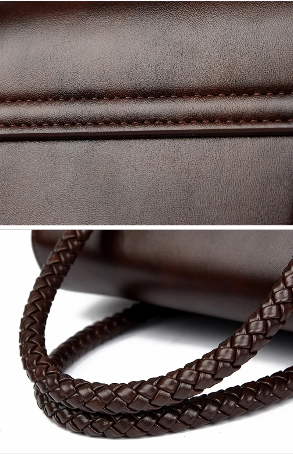 Woven Handle High Quality Leather Women Top-handle Shoulder Bags Retro Casual Totes Latest Trendy Lock Designer Handbag Small