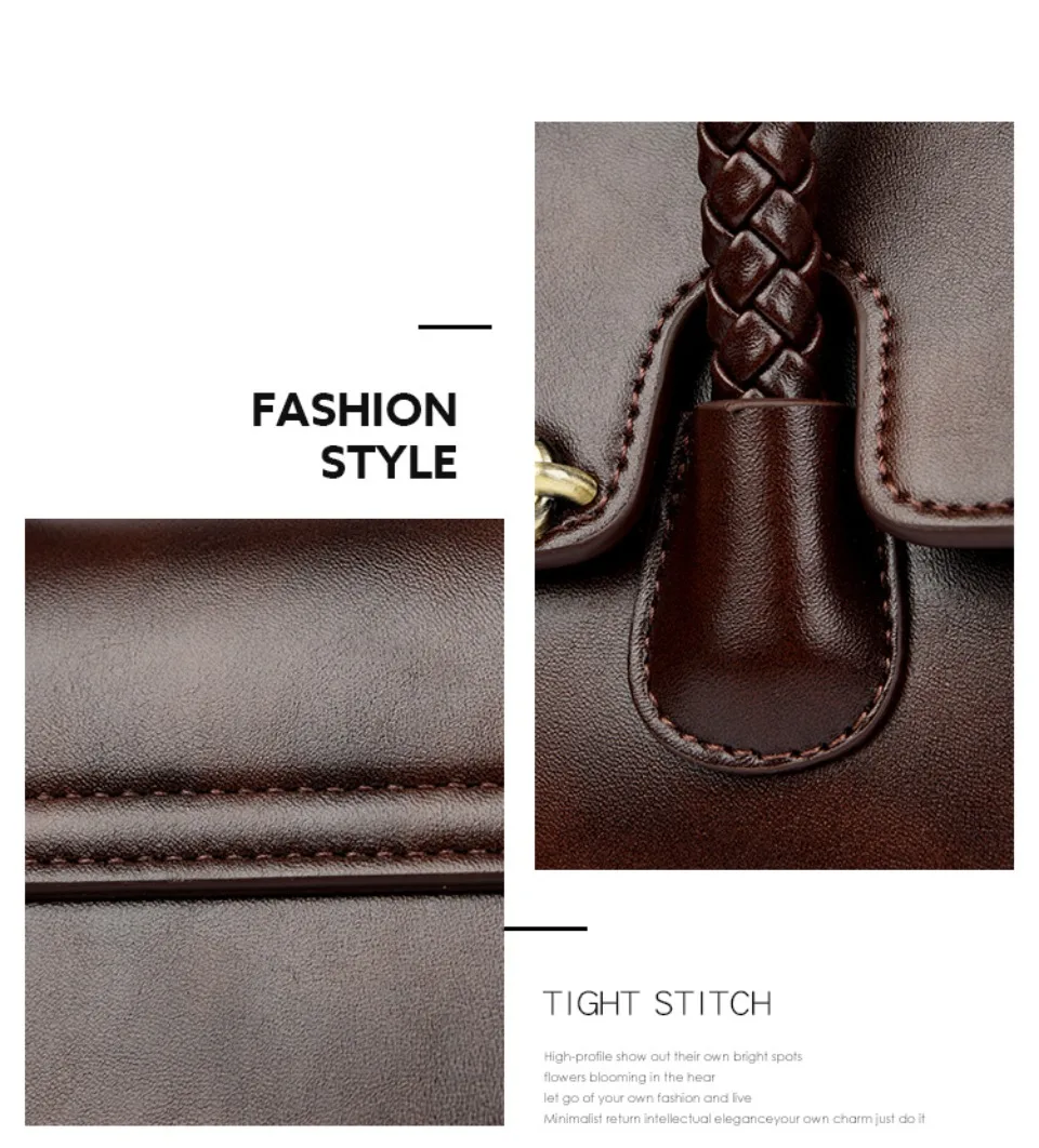 Woven Handle High Quality Leather Women Top-handle Shoulder Bags Retro Casual Totes Latest Trendy Lock Designer Handbag Small
