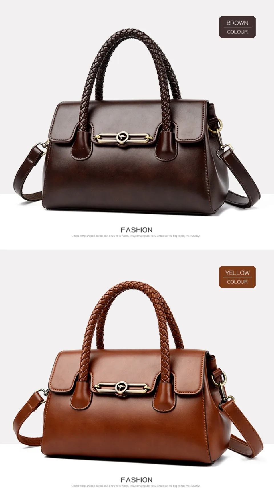 Woven Handle High Quality Leather Women Top-handle Shoulder Bags Retro Casual Totes Latest Trendy Lock Designer Handbag Small