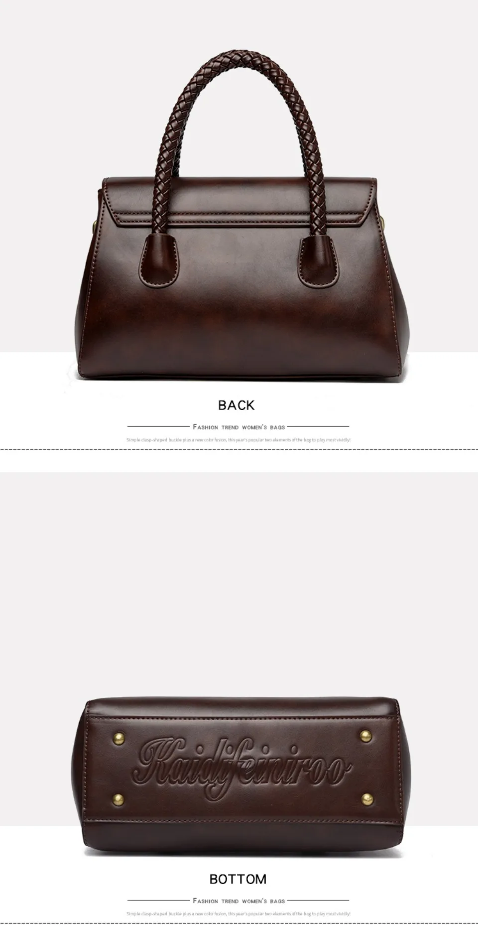 Woven Handle High Quality Leather Women Top-handle Shoulder Bags Retro Casual Totes Latest Trendy Lock Designer Handbag Small