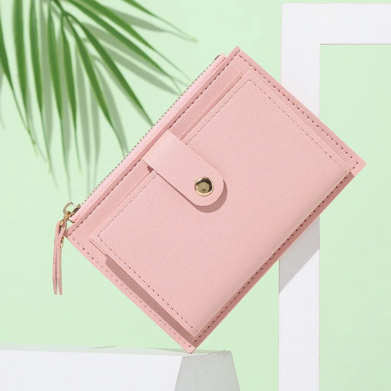 Fashion Women Wallets Leather Female Purse Mini Hasp Solid Multi-Cards Holder Coin Short Wallets Slim Small Wallet Zipper Hasp