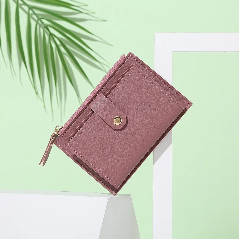 Fashion Women Wallets Leather Female Purse Mini Hasp Solid Multi-Cards Holder Coin Short Wallets Slim Small Wallet Zipper Hasp