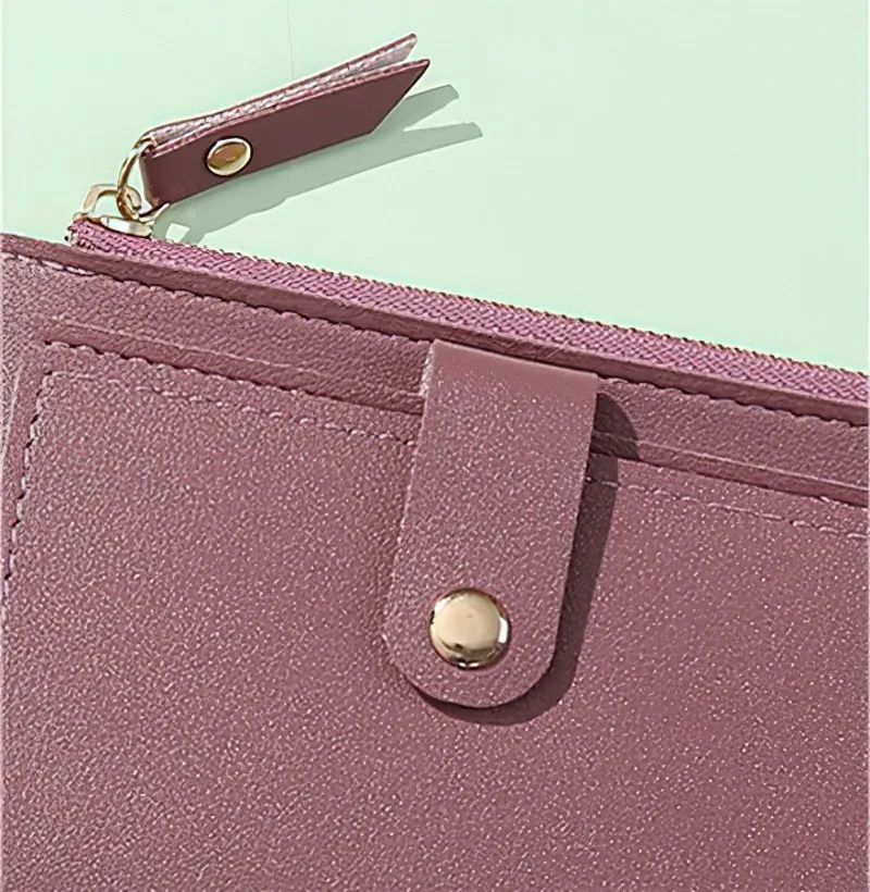 Fashion Women Wallets Leather Female Purse Mini Hasp Solid Multi-Cards Holder Coin Short Wallets Slim Small Wallet Zipper Hasp
