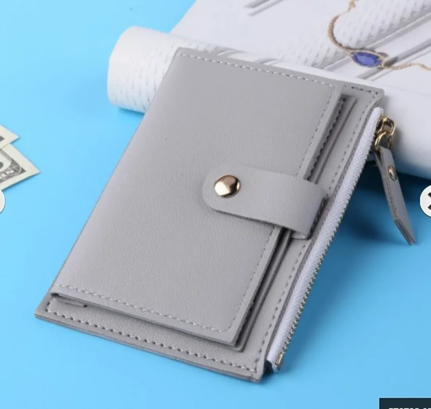 Fashion Women Wallets Leather Female Purse Mini Hasp Solid Multi-Cards Holder Coin Short Wallets Slim Small Wallet Zipper Hasp