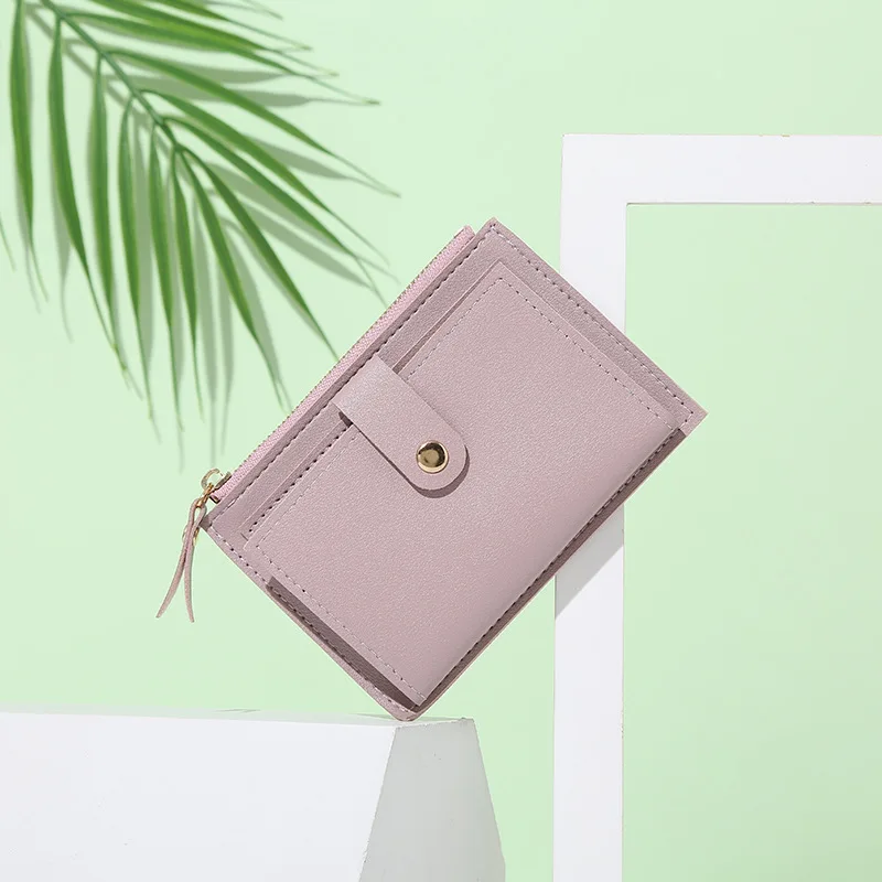 Fashion Women Wallets Leather Female Purse Mini Hasp Solid Multi-Cards Holder Coin Short Wallets Slim Small Wallet Zipper Hasp