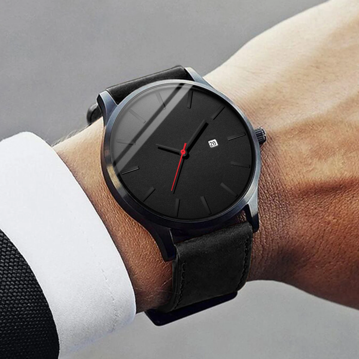 Relogio Masculino Men Watch Fashion Sport Watches Men's Calendar Leather Strap Quartz Wristwatch relojes hombre