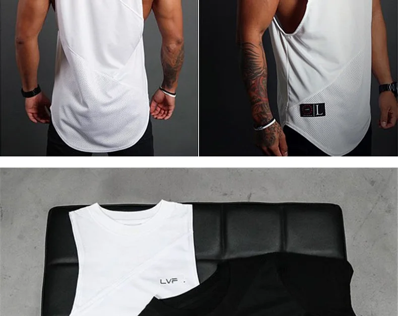 Men's Gym Tank Top Bodybuilding Singlet Fitness Sleeveless Vest Muscle Shirt Casual Cotton Top Workout Sports Vest Men Clothing