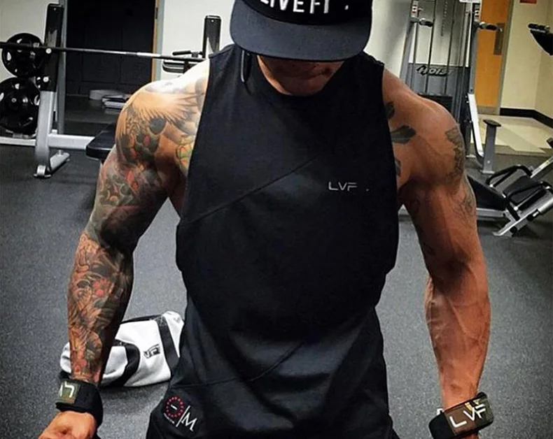 Men's Gym Tank Top Bodybuilding Singlet Fitness Sleeveless Vest Muscle Shirt Casual Cotton Top Workout Sports Vest Men Clothing