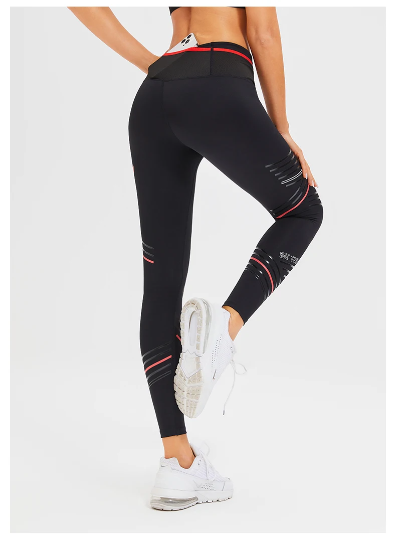 Sporty Leggings Woman Printing Compression Yoga Pants Women Workout Clothes High Waist GYM Active Leggins With Pockets