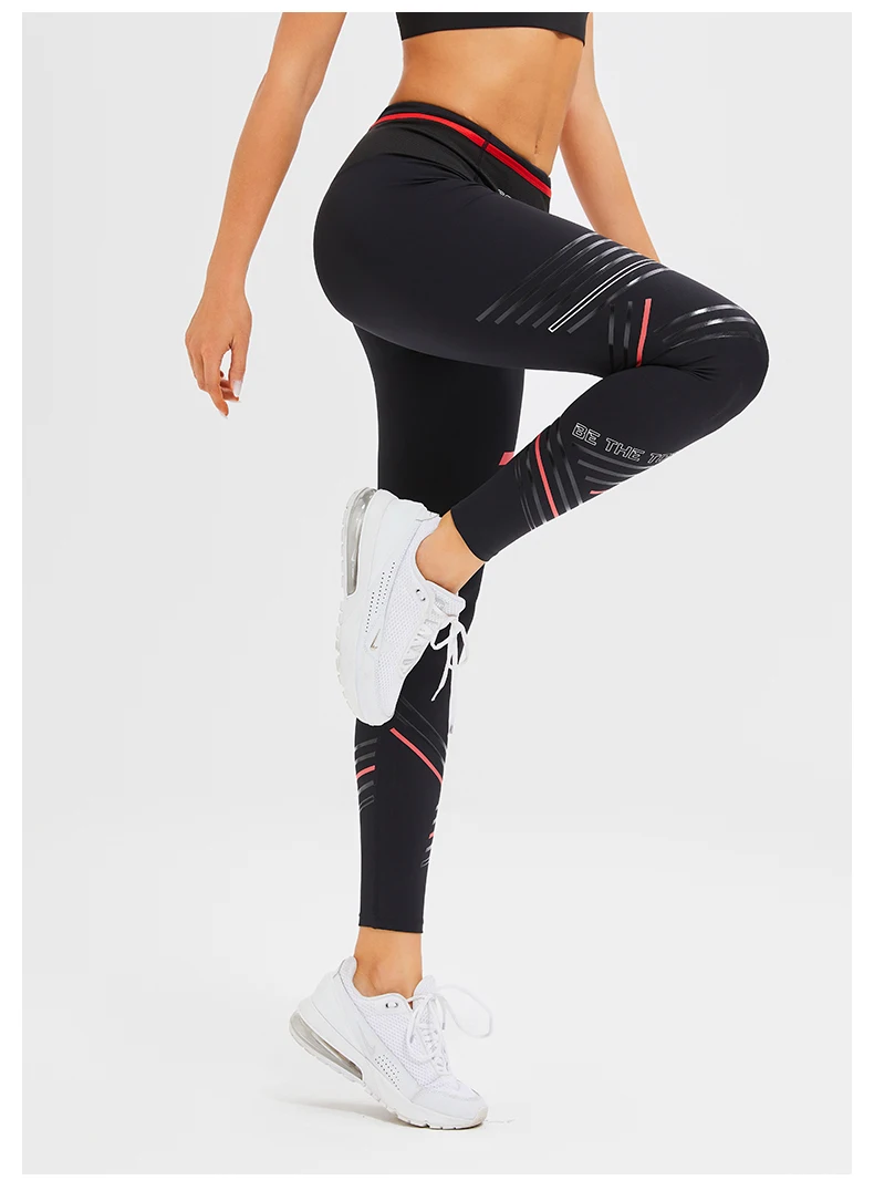 Sporty Leggings Woman Printing Compression Yoga Pants Women Workout Clothes High Waist GYM Active Leggins With Pockets