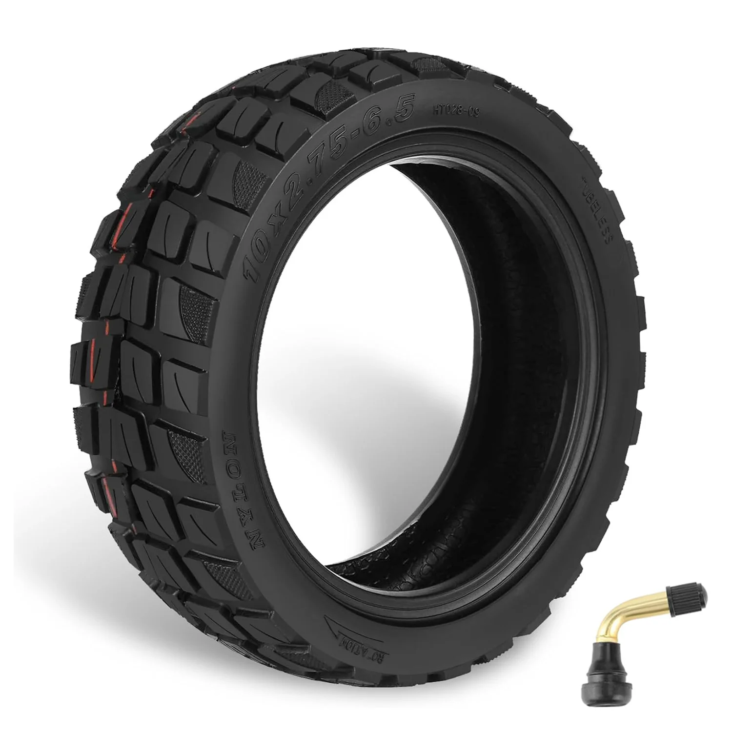 10x2.75-6.5 Tubeless Tire with Valves 10 Inch Vacuum Tires for Speedway 5 Dualtron 3 Hover-1 Alpha Hiboy Titan Electric Scooter