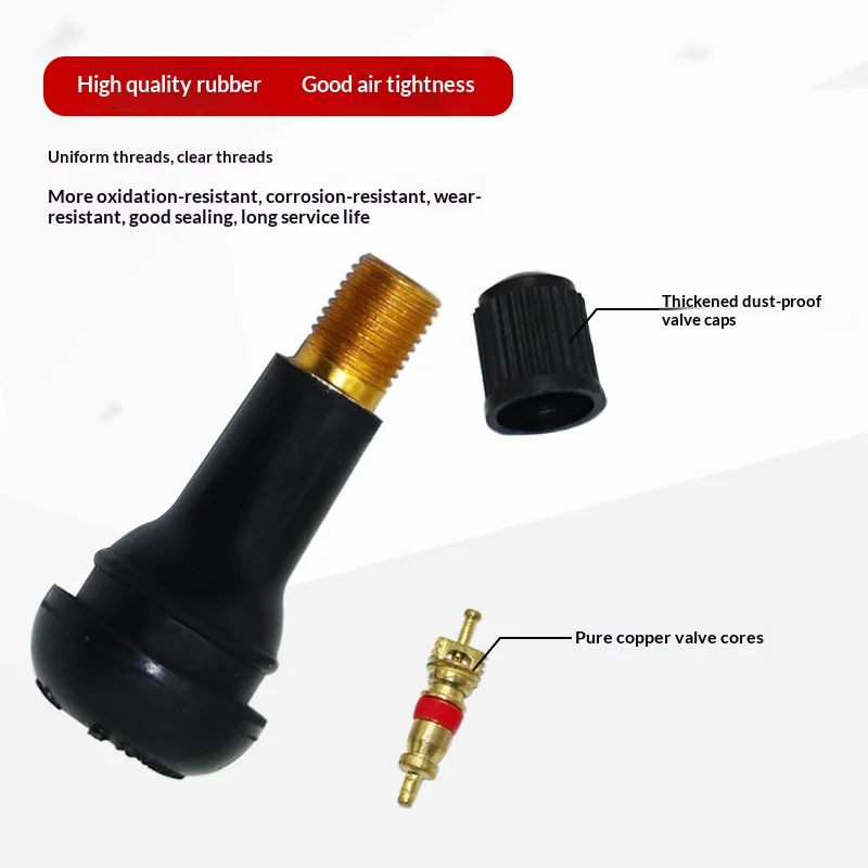 10 Pcs Tubeless Tire Valve Stems for Cars Vacuum TR413 Valve with Core Included for Passenger Cars