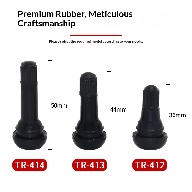 10 Pcs Tubeless Tire Valve Stems for Cars Vacuum TR413 Valve with Core Included for Passenger Cars