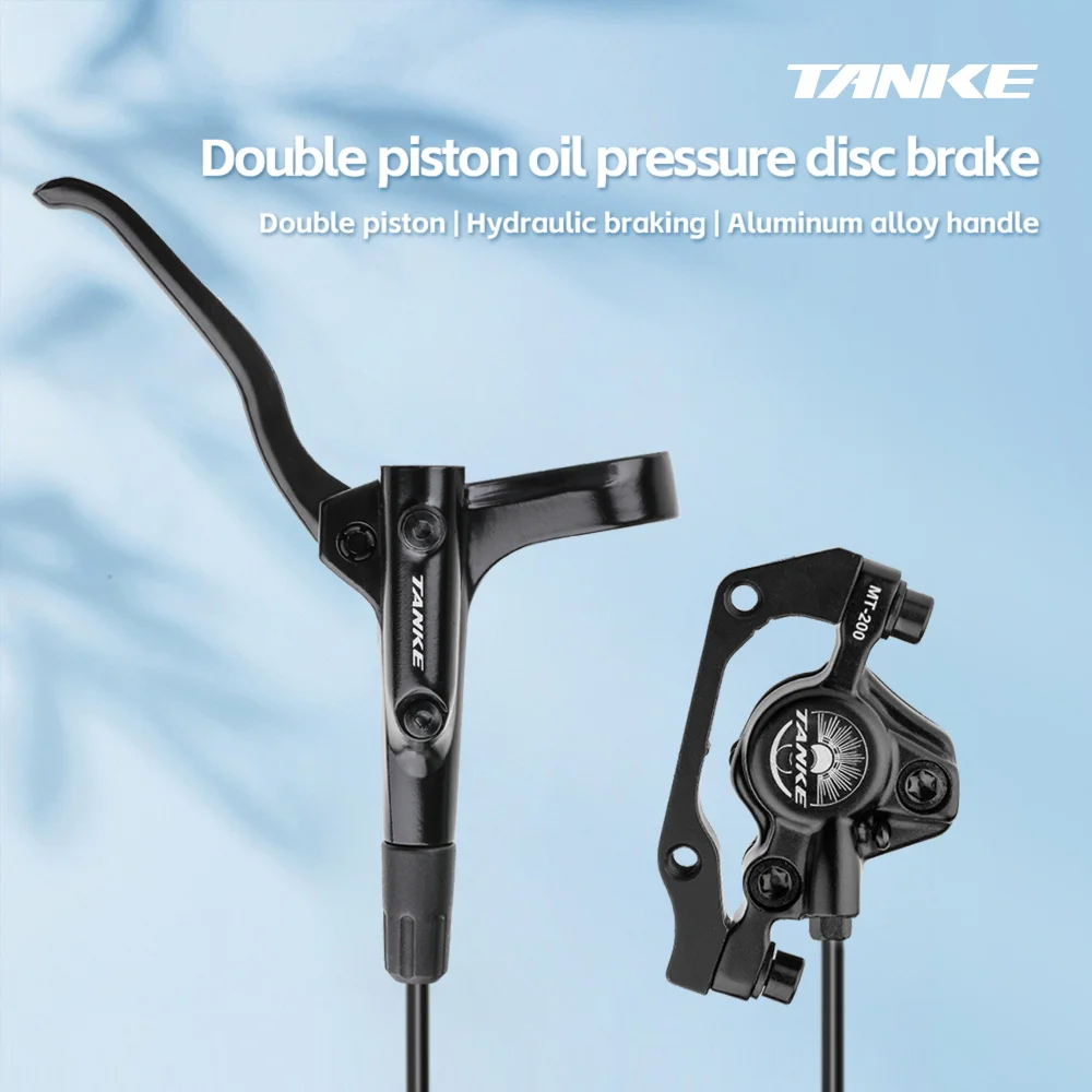 TANKE MT200 Bike Hydraulic Disc Brake MTB Brake BL BR 800/1600mm Bicycle Brake 2 Piston 3 Finger Steel Lever Bike Parts Upgrade