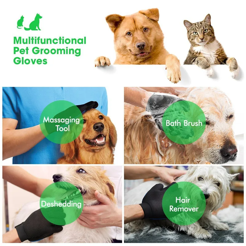 Fashion Rubber Pet Bath Brush Environmental Protection Silicone Glove for Pet Massage Pet Grooming Glove Dogs Cats Pet Supplies