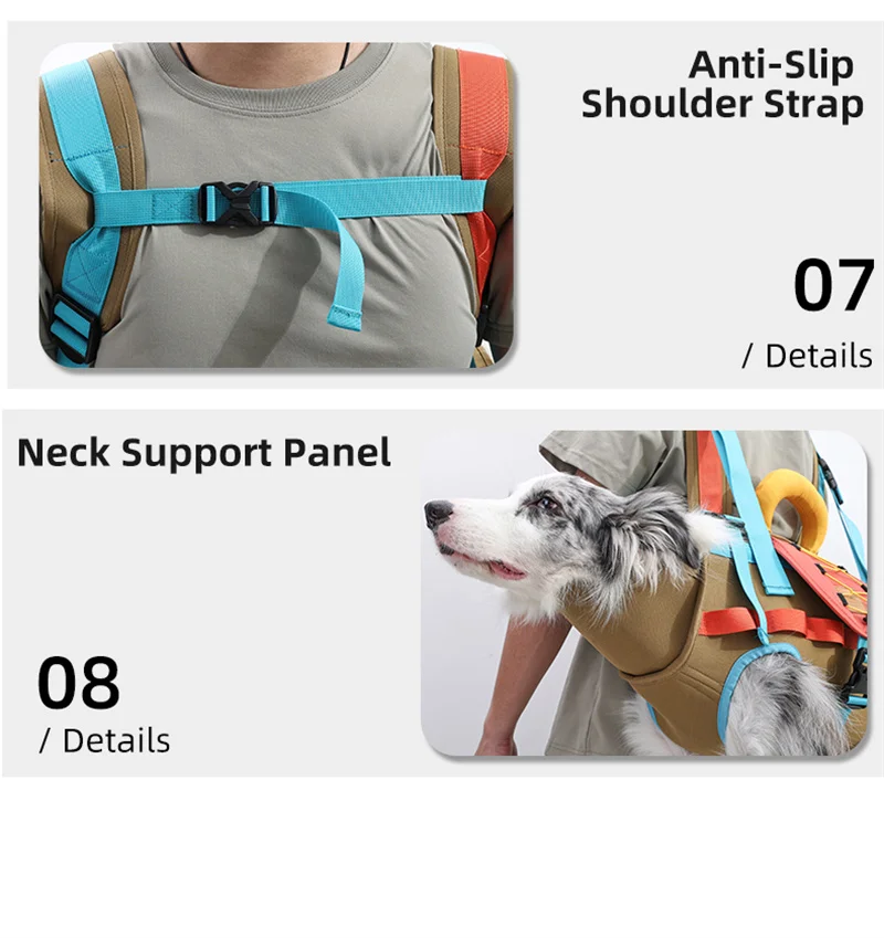 Multifunctional Pet Dog Carrier Backpack Portable Puppy Transportation Bag Medium Large Dogs Comfortable Breathable Shoulder Bag