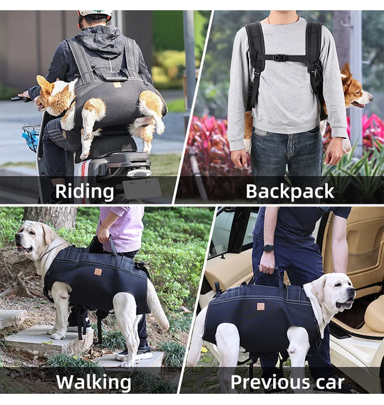 Multifunctional Pet Dog Carrier Backpack Portable Puppy Transportation Bag Medium Large Dogs Comfortable Breathable Shoulder Bag