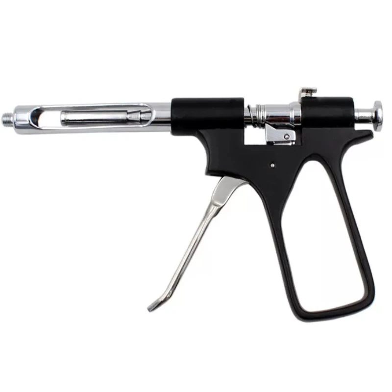 1 Set Stainless Steel Dental Gun Syringe Gun Type Press Type  Anesthetic Syringe With 2 Tips Dental Surgical Instruments
