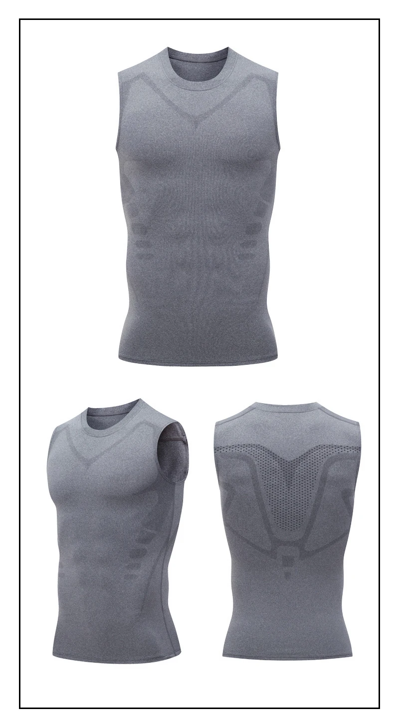 Compression Tank Top Men Gym Shirt Sleeveless Quick Dry Printing Sportswear Male Fitness Bodybuilding Vest Workout Muscle Top