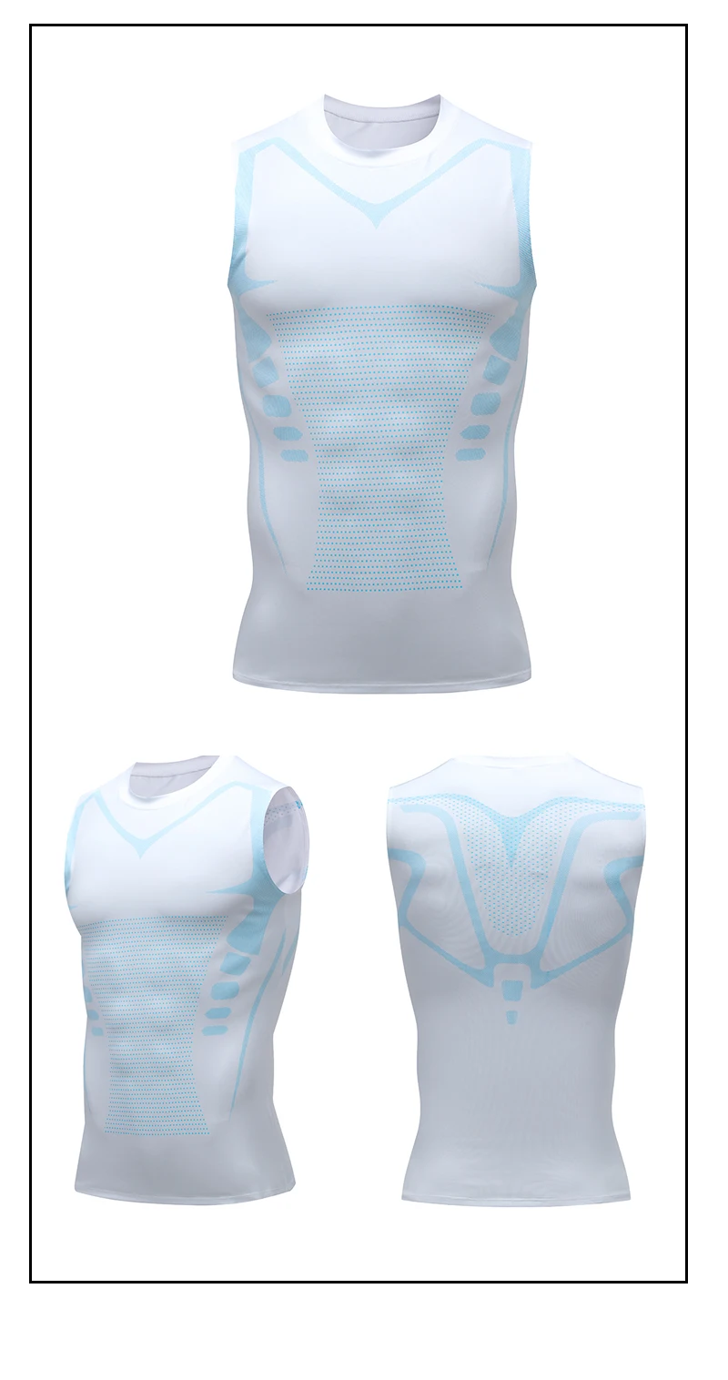 Compression Tank Top Men Gym Shirt Sleeveless Quick Dry Printing Sportswear Male Fitness Bodybuilding Vest Workout Muscle Top