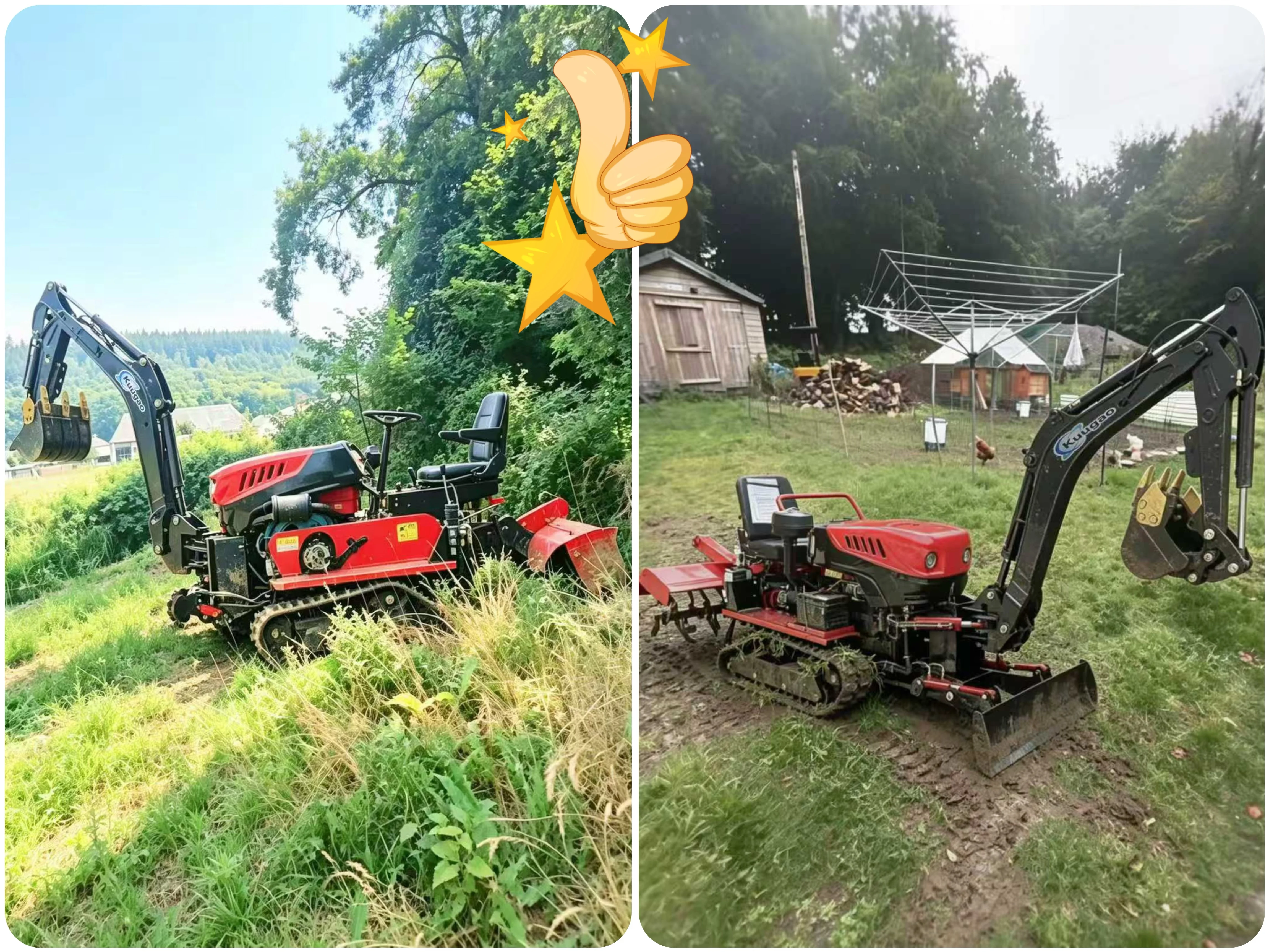 Agricultural Crawler Tractor 35HP Ride-On Rotary Tiller with Front Loader 25HP 30HP 50HP Track for Small Farm Garden Cultivation