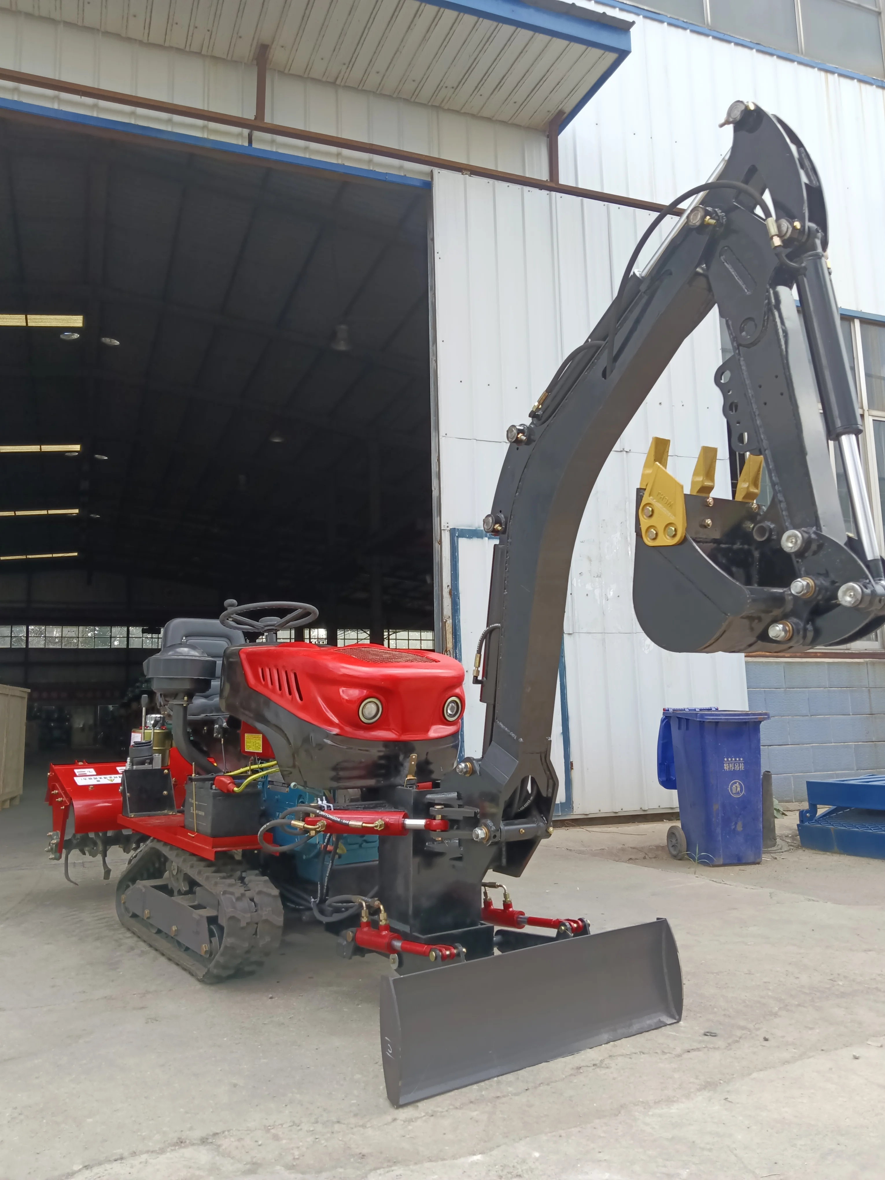 Agricultural Crawler Tractor 35HP Ride-On Rotary Tiller with Front Loader 25HP 30HP 50HP Track for Small Farm Garden Cultivation