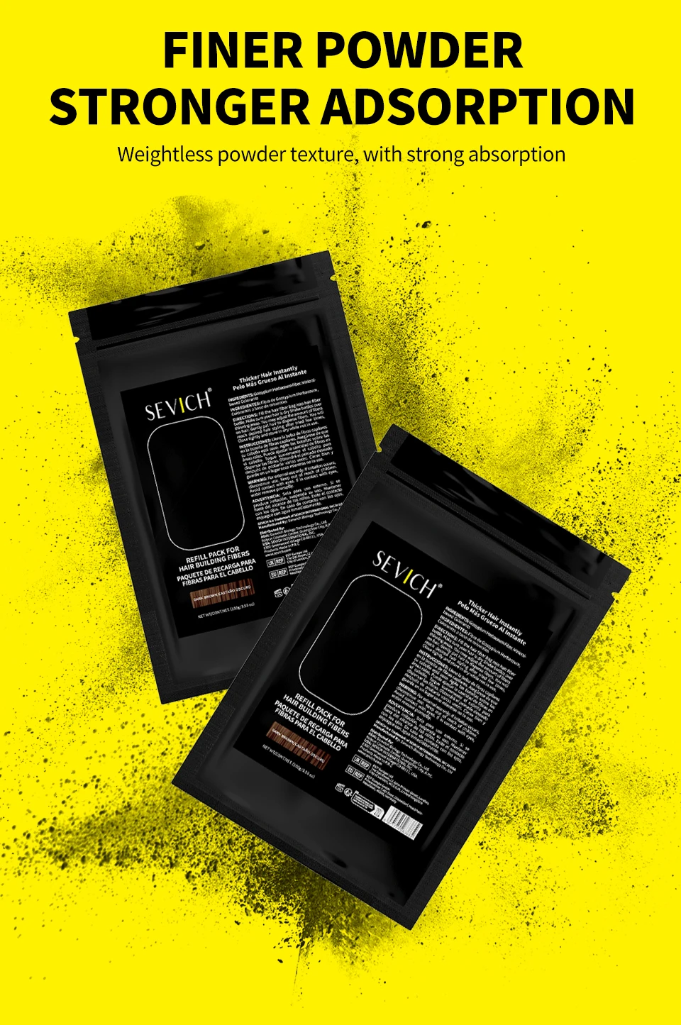 Unisex Hair Building Fibers for Dense Hair Thickening Powder 5 Second Instant Coverage Root Concealer Hair Fiber Hair Styling