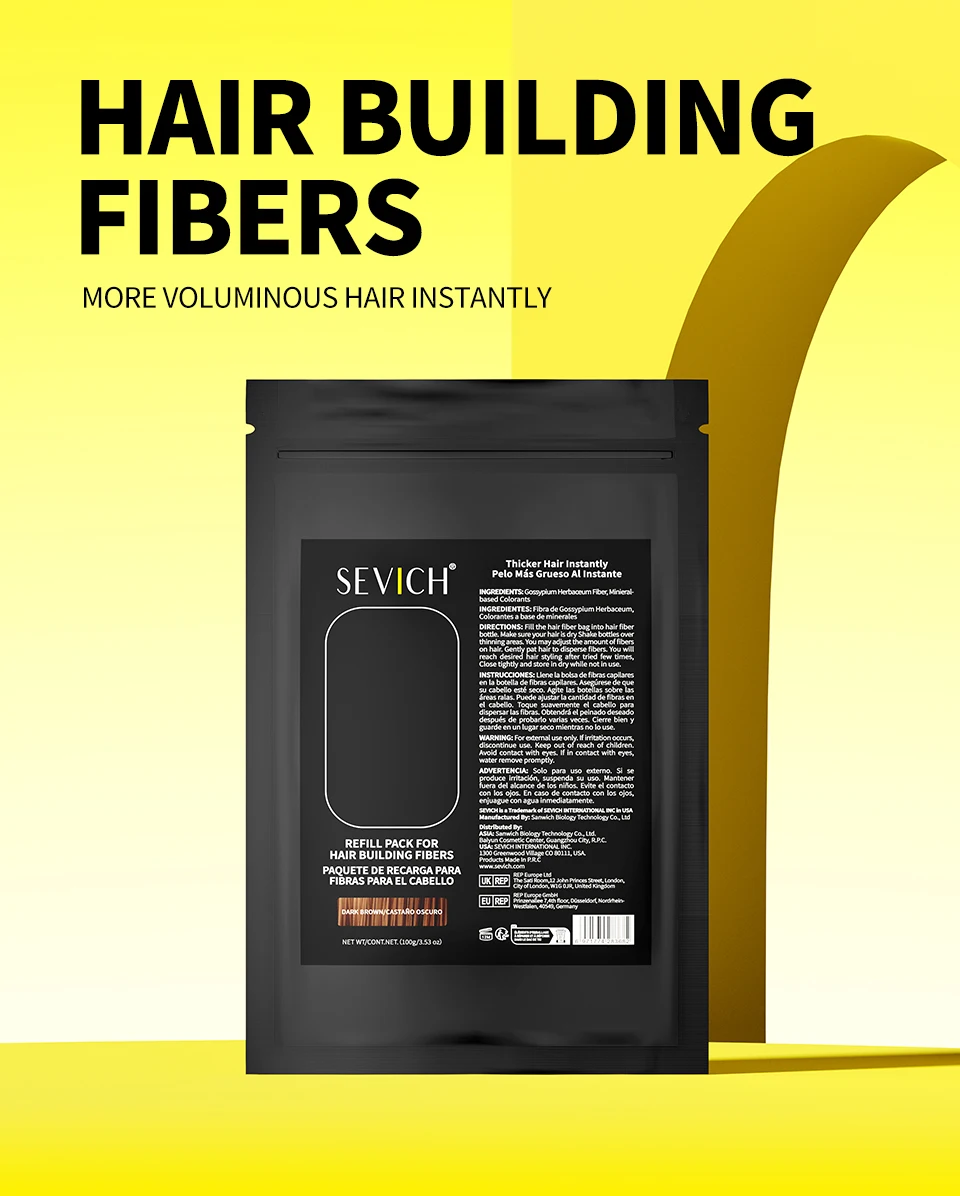 Unisex Hair Building Fibers for Dense Hair Thickening Powder 5 Second Instant Coverage Root Concealer Hair Fiber Hair Styling