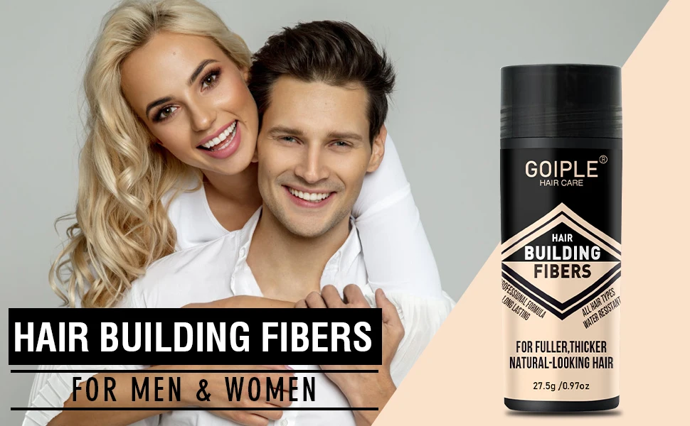 GOIPLE Professional Hair Building Fibers Powder Waterproof Long Lasting Unisex Natural Thickening Hair Anti-loss Fiber Products