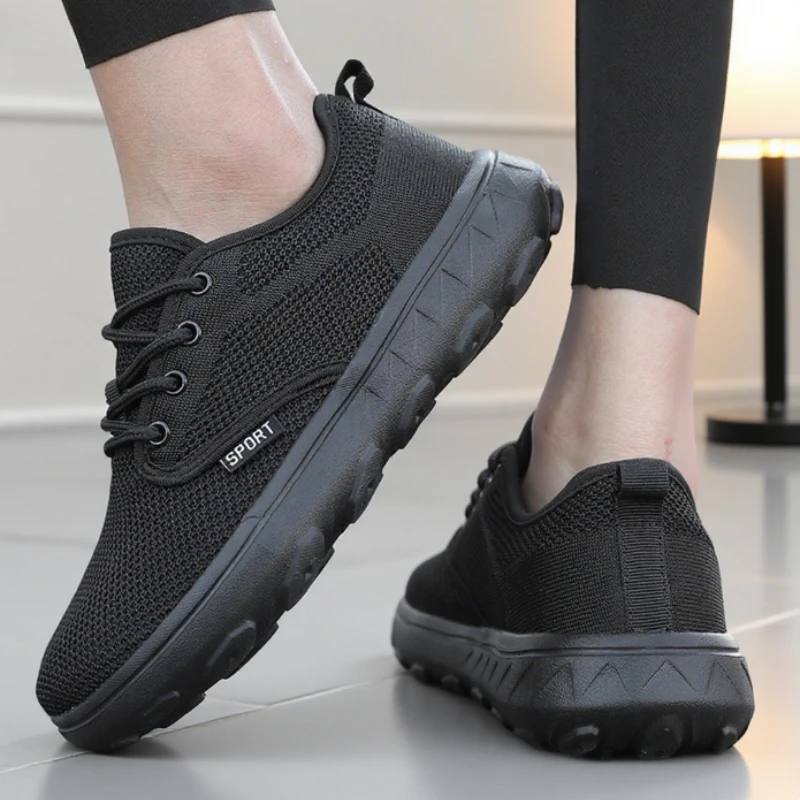 Wide Toe Casual Shoes for Women Barefoot Soft Sole Breathable Knitted Mesh Shoes New Non Slip Platform Sneakers Zapatos De Mujer