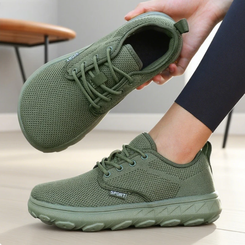 Wide Toe Casual Shoes for Women Barefoot Soft Sole Breathable Knitted Mesh Shoes New Non Slip Platform Sneakers Zapatos De Mujer