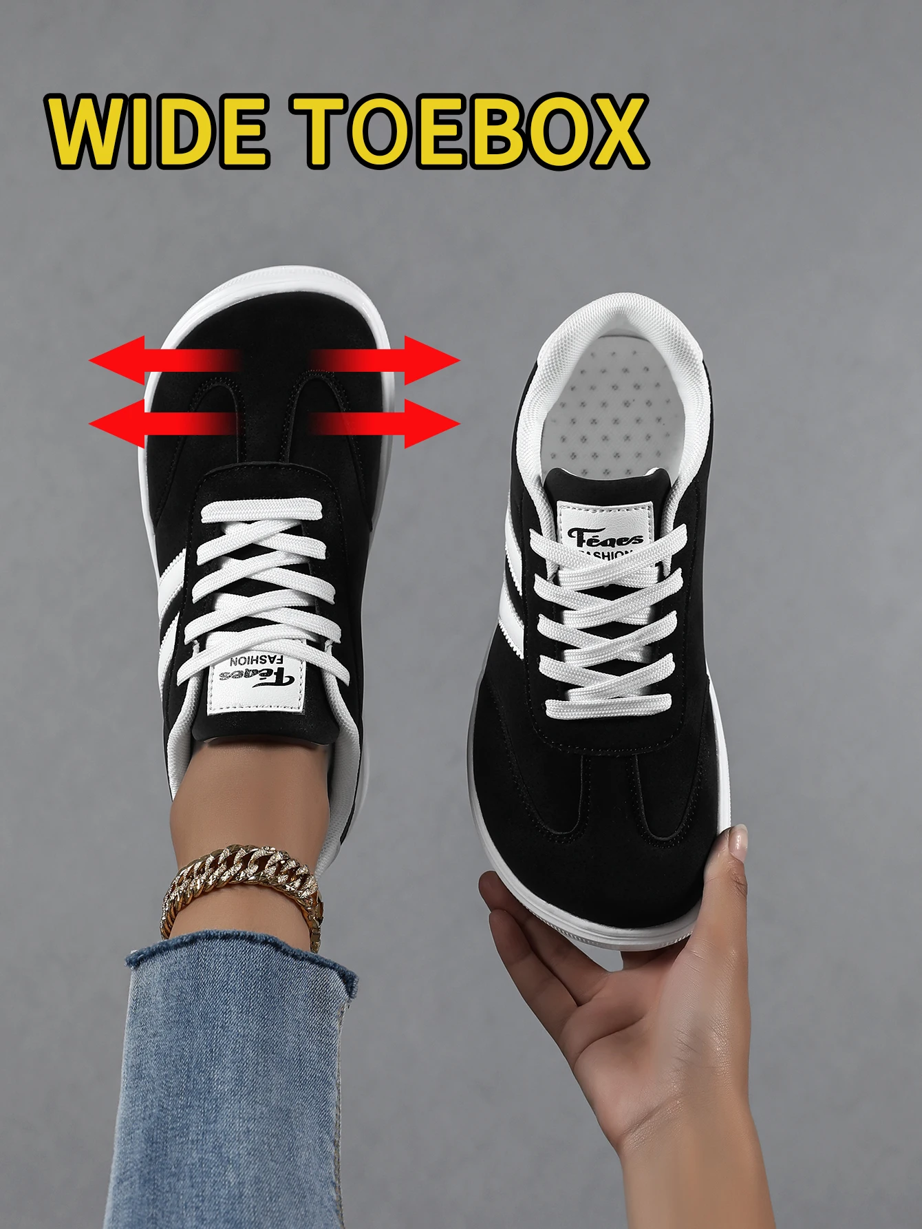 Wide Toe Women Shoes Casual Versatile Soft Sole Wide Last Shoes Walking Sneakers Comfortable Barefoot Breathable Mesh Shoes