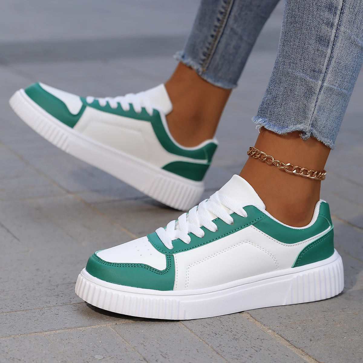 YRZL Womens Sneakers Autumn White Shoes Lightweight Thick Sole Non Slip Skatebaord Shoes Unisex Casual Sports Shoes for Man