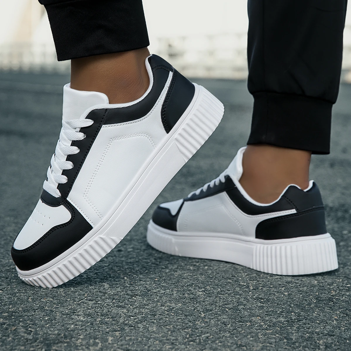 YRZL Womens Sneakers Autumn White Shoes Lightweight Thick Sole Non Slip Skatebaord Shoes Unisex Casual Sports Shoes for Man